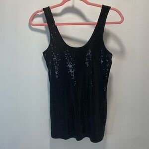 Express Black Sequin Tank Top